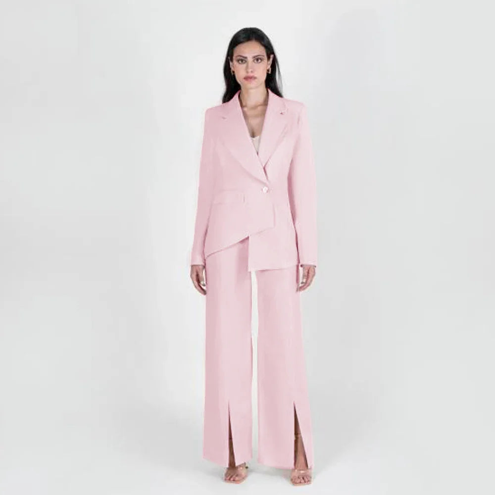 Women's Casual Pants Suit Two-piece Set Fashion and Elegant Female Formal Professional Business Clothing