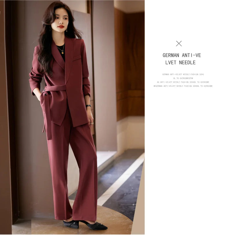 High Quality Fabric Formal Women Business Suits with Pants and Jackets Coat Professional Female Pantsuits Blazers Trousers Set