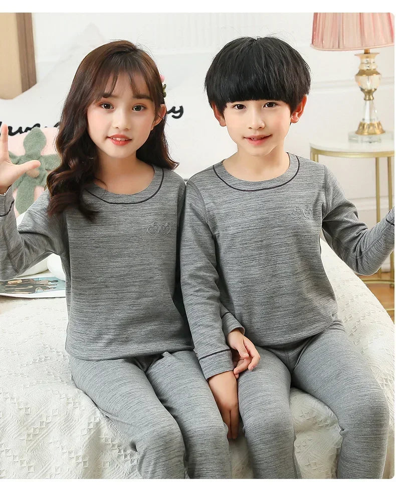 2 4 6 8 10 Yrs Boys Pajamas Baby Winter Thermal Underwear Set Sleepwear Children's Clothing Girls Pijamas Loungewear Kids Pijama