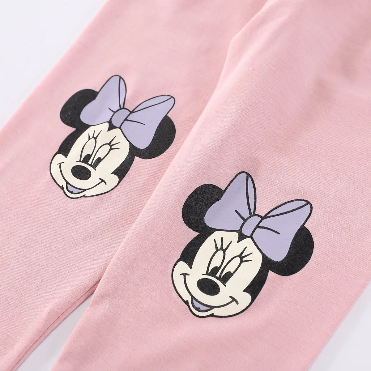 Disney Minnie Mouse Full Printed Hoodie Set for Kids Girl Autumn Hooded Pullover Pants Mickey Mouse Children Clothing Outfits