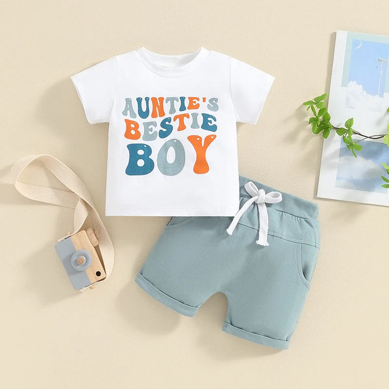 0-3 Years Baby Boy Summer Clothes Toddler Children's Tracksuit Cute Letter Infant Short Sleeve T-shirt+Shorts Set Kids Suits