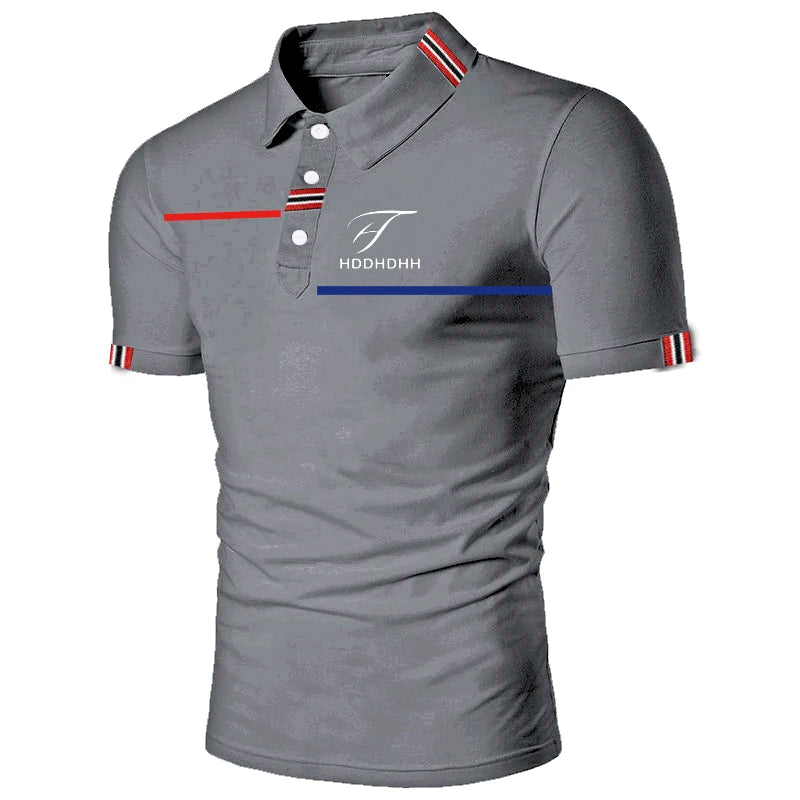 HDDHDHH Brand Printing Polo Shirt Casual Solid Color T-shirt Men's Breathable Golf Tee