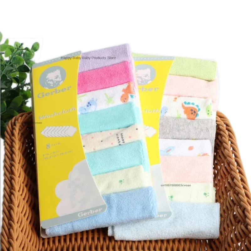 8Pcs/pack Baby Infant Newborn Bath Towel Washcloth Bathing Feeding Wipe Cloth Soft  Shower Products 21*21cm