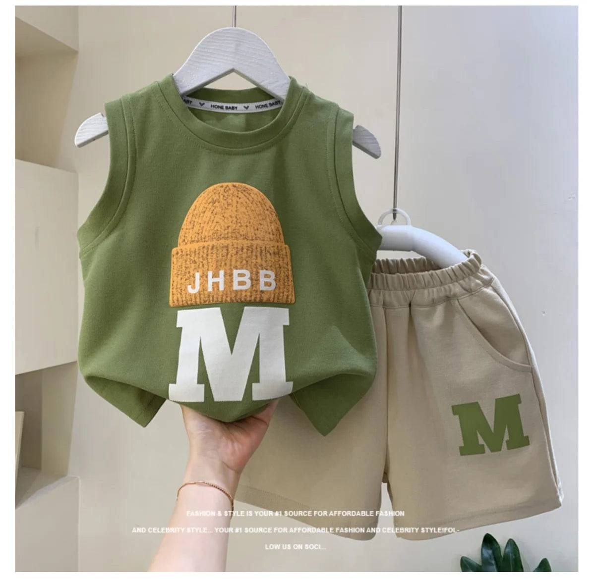 Boys' Summer Vest Set New Fashionable Boys and Baby Sleeveless Clothes Children's T-shirts and Shorts 2-piece Set