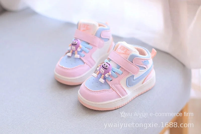 New Baby Girls Sneakers Board Shoes Cartoon Prints Soft Bottom Non-slip Children Casual Walking Shoes Boy Kids Children Shoes