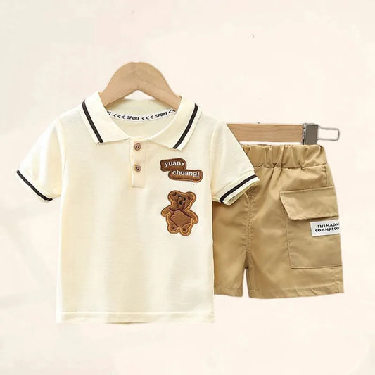 مجموعة اروين التجارية ARWEN&AJH GROUP  2024 European Baby Boy Clothes Set T-shirt+Shorts Kids Boy Summer Clothing Set Cute Cartoon Baby Boy Outfit Set Infant Toddler Tee Shirt Pants