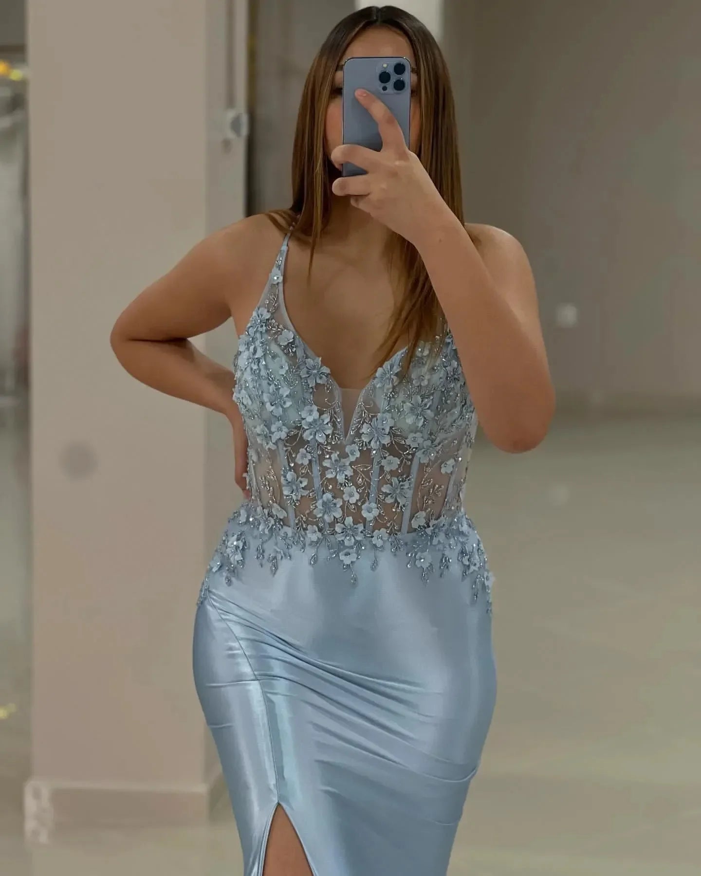 مجموعة أروين  2024 Mermaid Prom Dress Beaded Flowers Evening Formal Party Second Reception Birthday Engagement Gowns Dresses Robe De Soiree