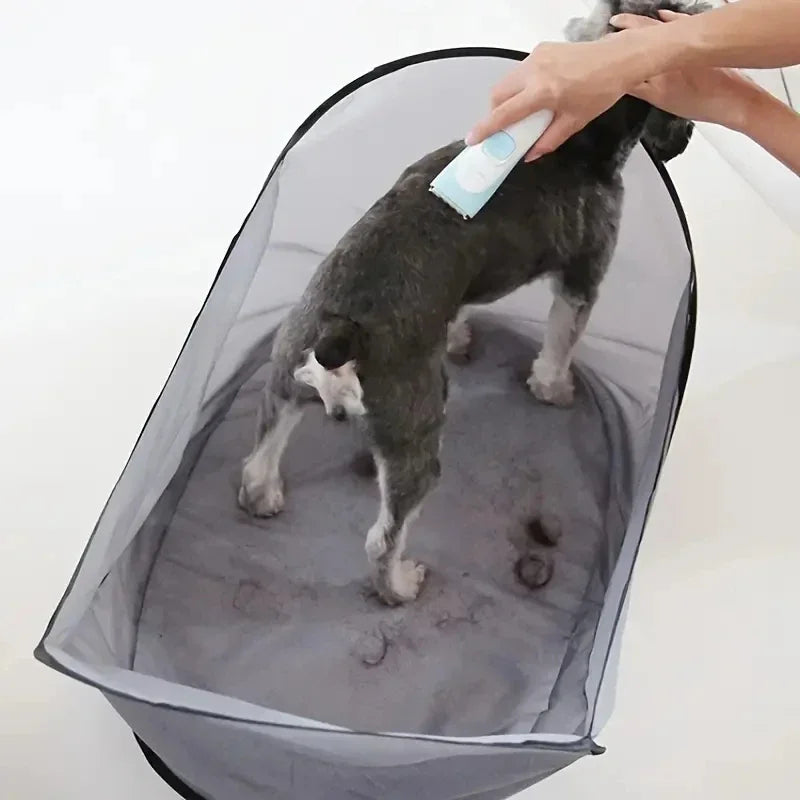 Easy Dog and Cat Hair Catcher Tent - Waterproof Adjustable, Neat Barbering Cape for Easy Trimming and Shaving