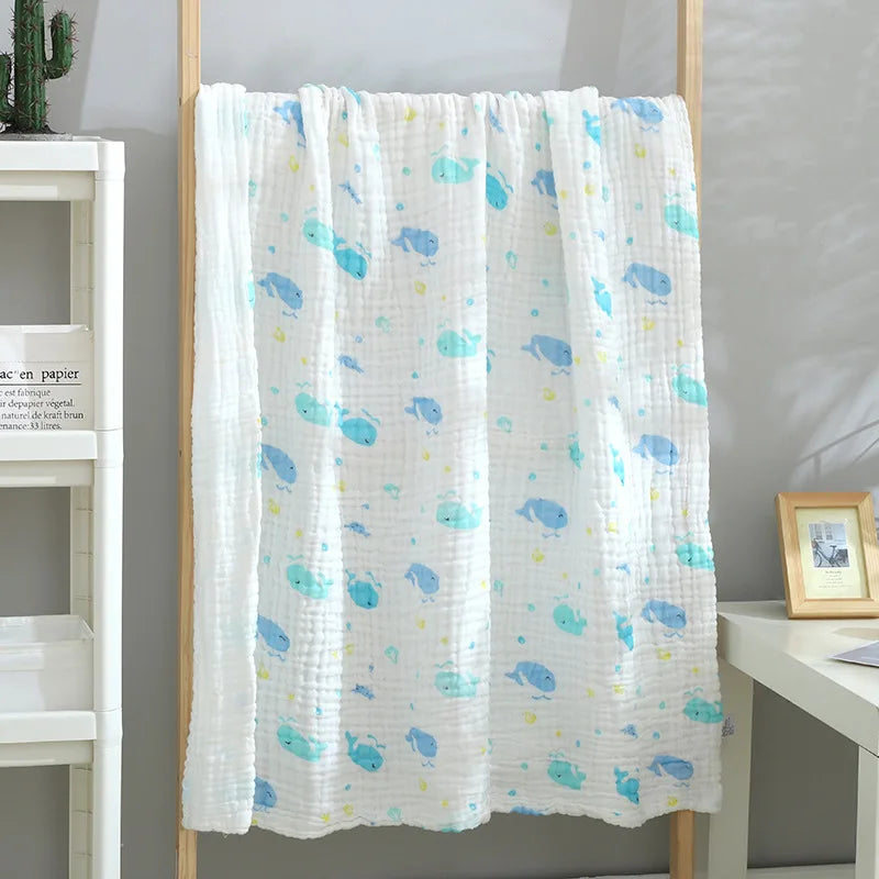 Cotton Baby Bath Towel Boys Girls Towel Blanket For Newborn Baby Bathrobe 6 Layers Gauze Washcloth Infant Swaddle