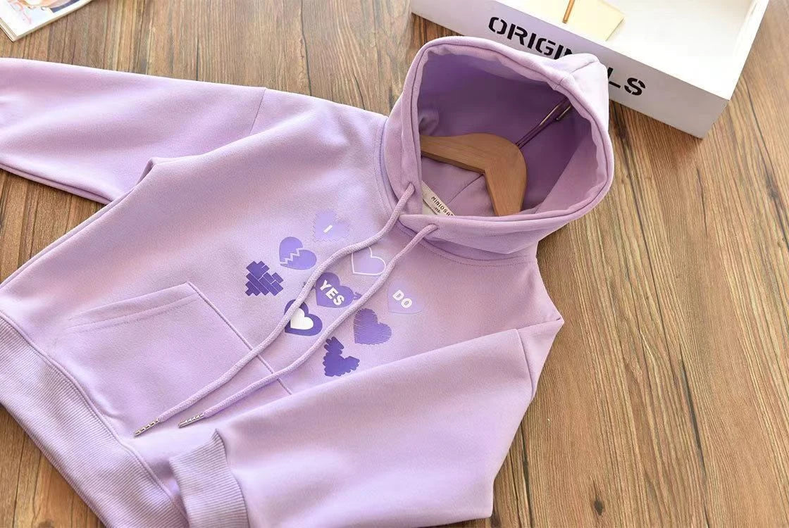 Teenage Girls Sweatshirts Spring Autumn Kids Hoodie Jackets Loose Tops Casual Long Sleeve Children's Clothes 8 10 12 14 Year