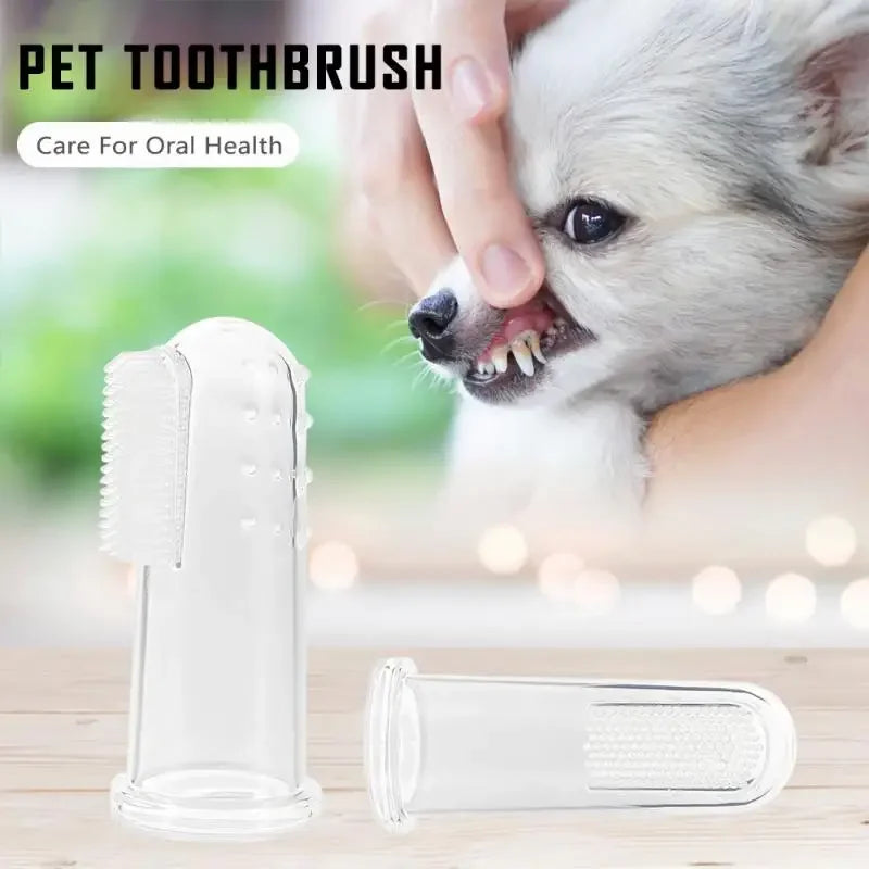 Hot Selling Dog Cat Cleaning Supplies Soft Pet Finger Toothbrush Teddy Dog Brush Add Bad Breath Tooth Care Dog Accessories