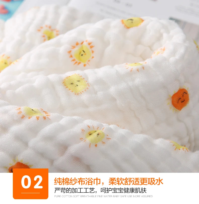 Cotton Baby Bath Towel Boys Girls Towel Blanket For Newborn Baby Bathrobe 6 Layers Gauze Washcloth Infant Swaddle