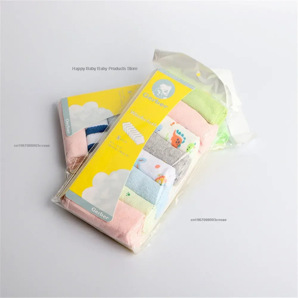 8Pcs/pack Baby Infant Newborn Bath Towel Washcloth Bathing Feeding Wipe Cloth Soft  Shower Products 21*21cm