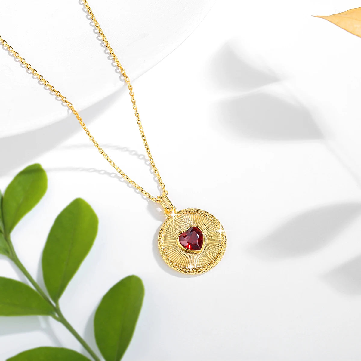 100% Real 18K Gold Natural Garnet Necklace For Women With Certificate Initial Original Au750 Jewelry Trending Love Gift