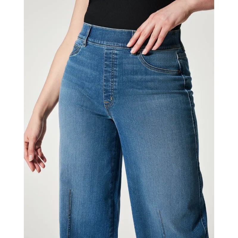 arwen ajh 2024 Vintage  Seamed Front Wide Leg Jeans Women High-waisted Wide-leg Elastic Trousers Woman Y2K Streetwear Loose Denim Pants