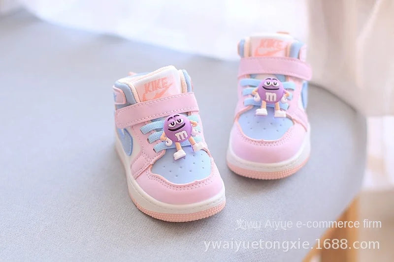 New Baby Girls Sneakers Board Shoes Cartoon Prints Soft Bottom Non-slip Children Casual Walking Shoes Boy Kids Children Shoes