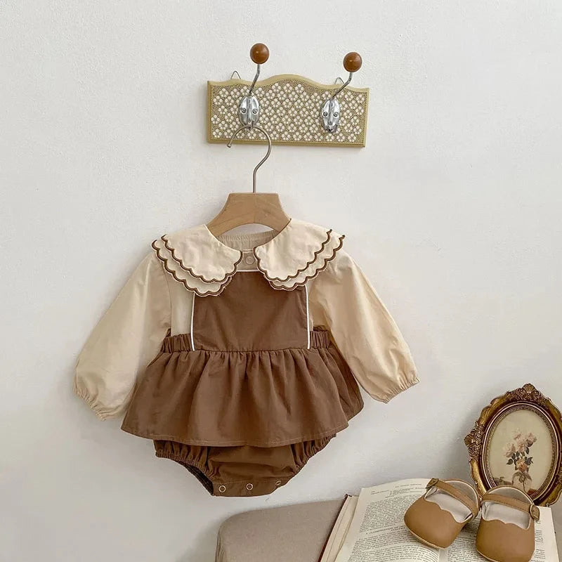 2024 Spring New Baby Clothing Set Toddler Blouse and Bodysuits 2 Pcs Girls Infant Clothes Suit