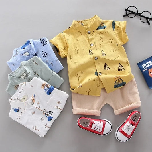 Baby Boys Suit Summer Casual Clothes Set Top Shorts 2PCS Baby Clothing Set For Boys Infant Suits Kids Clothes