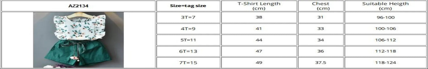 Bear Leader Summer 2Pcs Girls Clothes Sets Floral Cartoon Kids Ruffle Sleeve Top and Skirt Outfits Casual Girls Boutique Outfits