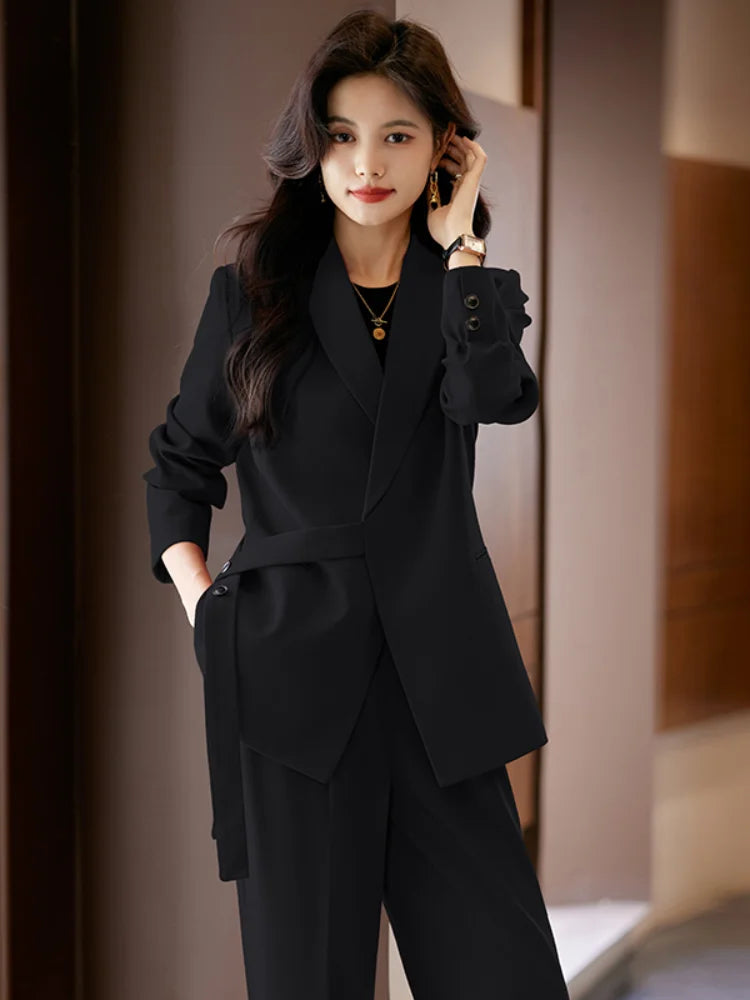 High Quality Fabric Formal Women Business Suits with Pants and Jackets Coat Professional Female Pantsuits Blazers Trousers Set