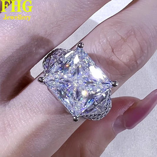 Princess shape 3 carat Au375 9K White Gold Ring DVVS1 Moissanite Diamond ring Women Wedding Party Engagement birthday