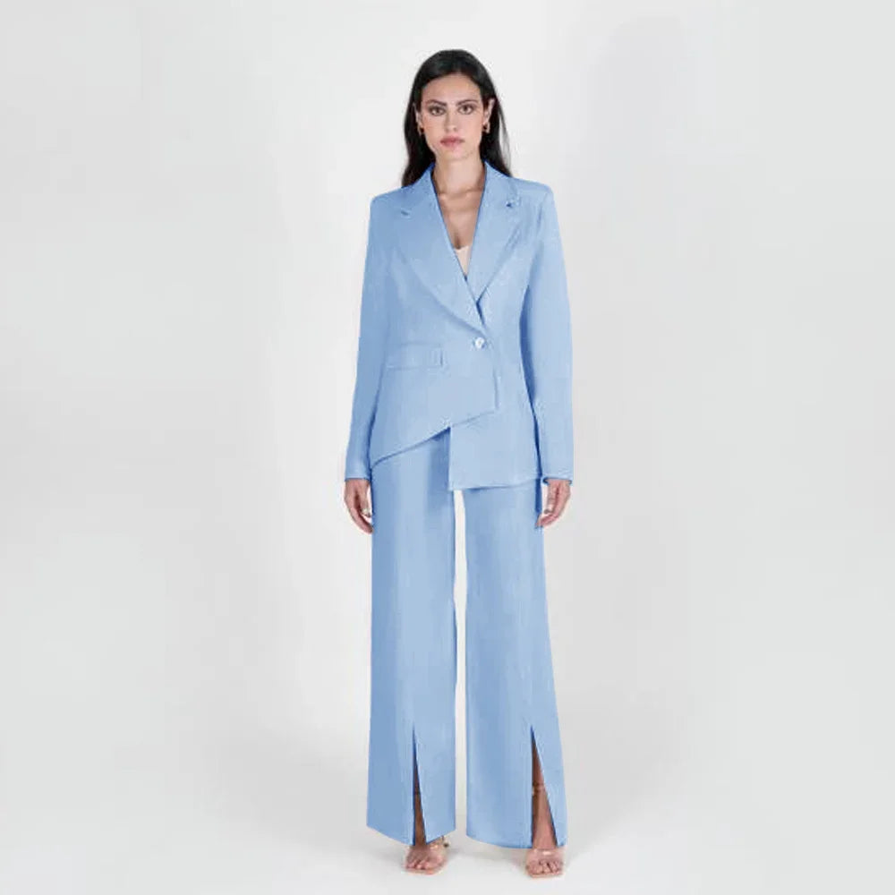 Women's Casual Pants Suit Two-piece Set Fashion and Elegant Female Formal Professional Business Clothing