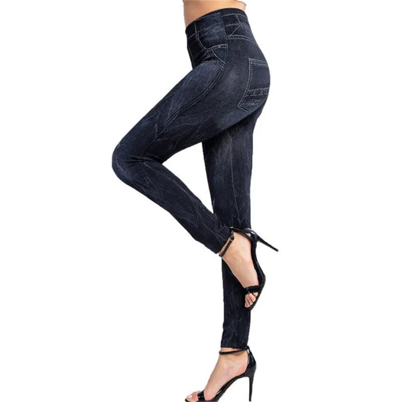 ARWEN&AJH GROUP مجموعة اروين التجاريه2024 New Push Up Seamless High Waist Leggings Women Workout Mesh Breathable Fitness Clothing Hollow Faux Denim Jean Pants