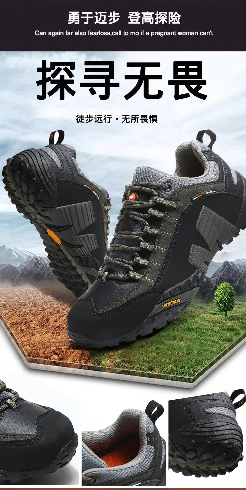 Outdoor Lover Trekking Shoes Men Waterproof Hiking Shoes Mountain Boots Genuine Leather Woodland Hunting Tactical Shoes