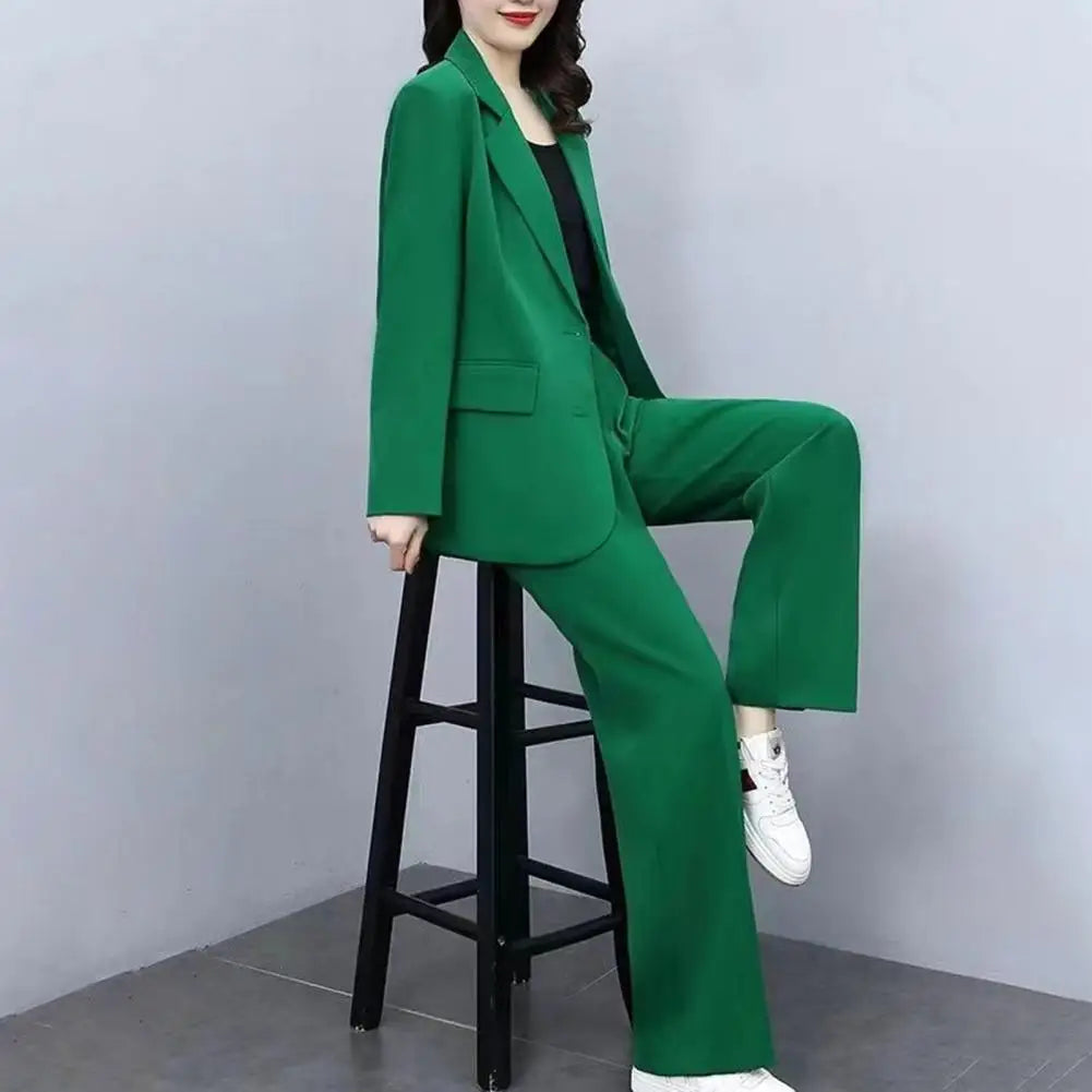 Women Blazer Pants Set 2024 Formal Office Pant Suit Slim Cardigan Temperament Women's Commute Jacket Trousers Set Business Set