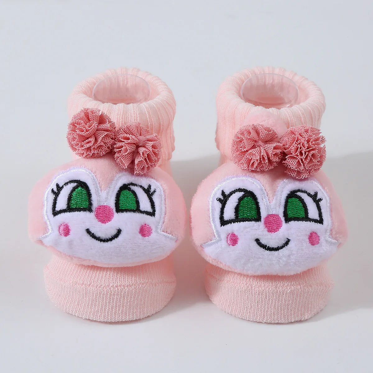 Cute Cartoon Doll Newborn Socks Spring New Baby Soft Solid Prewalker Knitted Sock For Girls Boys Infant Knitting Floor Socks