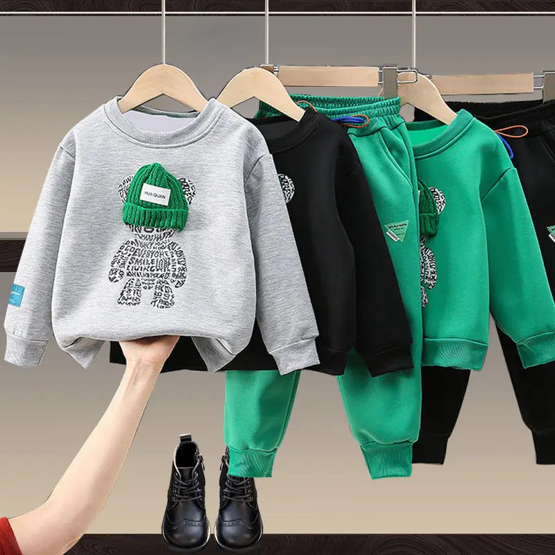 Boys And Girls Clothing Set Children Hooded Outerwear Tops Pants 2Pcs Outfits Kids Teenage Costume Suit Spring Autumn  Trend