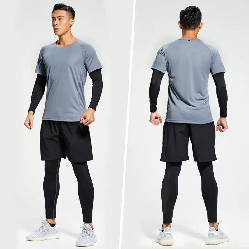 Men's Tracksuit Gym Fitness Compression Basketball Sports Suit Clothes Running Jogging Sport Wear Exercise Workout Tights