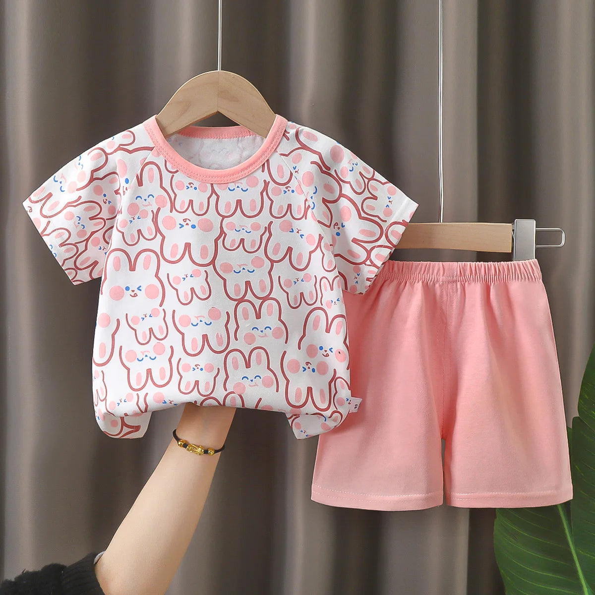 2PCS Children Clothing Suit summer cartoon Children's Sets Cotton T-Shirts Shorts Boys Girls Short sleeve Kids Clothes