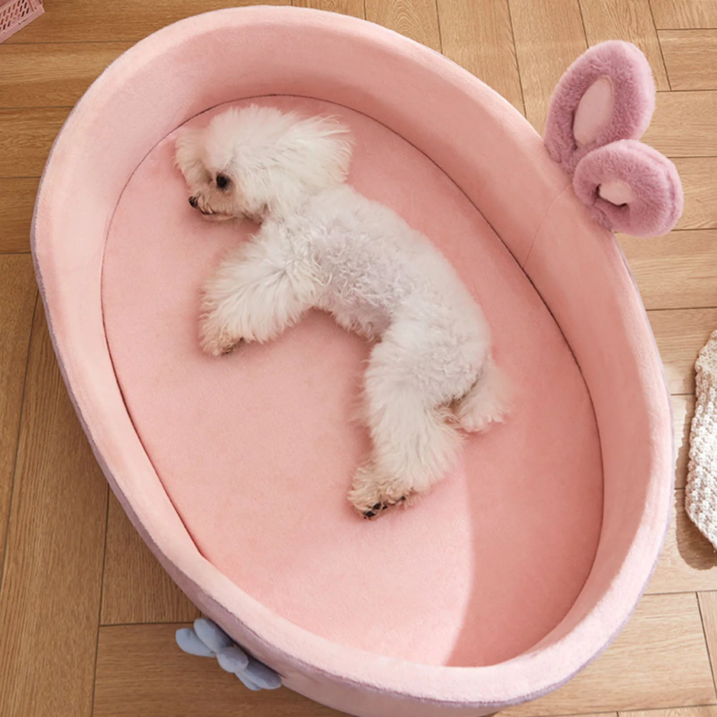 Pink Pet Bed Detachable Washable Dog Sleeping Bed Soft Comfortable Warm Cat Bed For Four Seasons