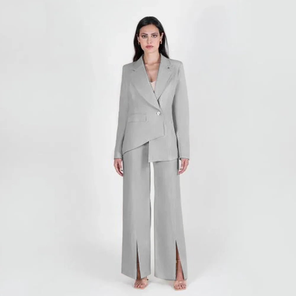 Women's Casual Pants Suit Two-piece Set Fashion and Elegant Female Formal Professional Business Clothing