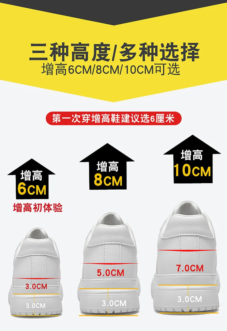 New Elevator Shoes Men Sneakers Summer Hidden Heels Heightening Shoes For Male Wedges Insole 6CM 8CM 10CM Casual Height Shoes