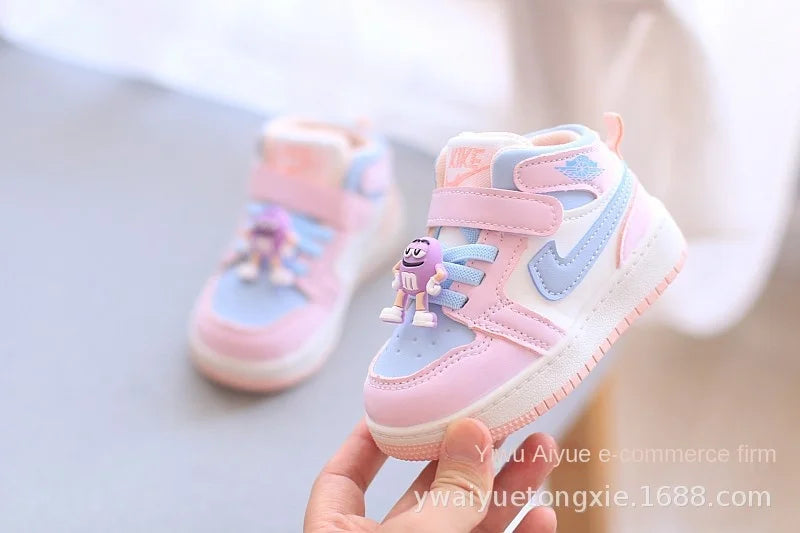 New Baby Girls Sneakers Board Shoes Cartoon Prints Soft Bottom Non-slip Children Casual Walking Shoes Boy Kids Children Shoes