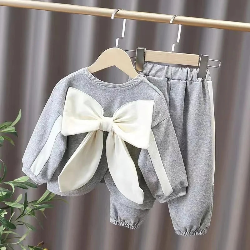 Girls Baby Clothes Set 2024 New Spring and Autumn Fashionable Children's Cute Loose Sweater Pants 2PCS Set Kids Outfits