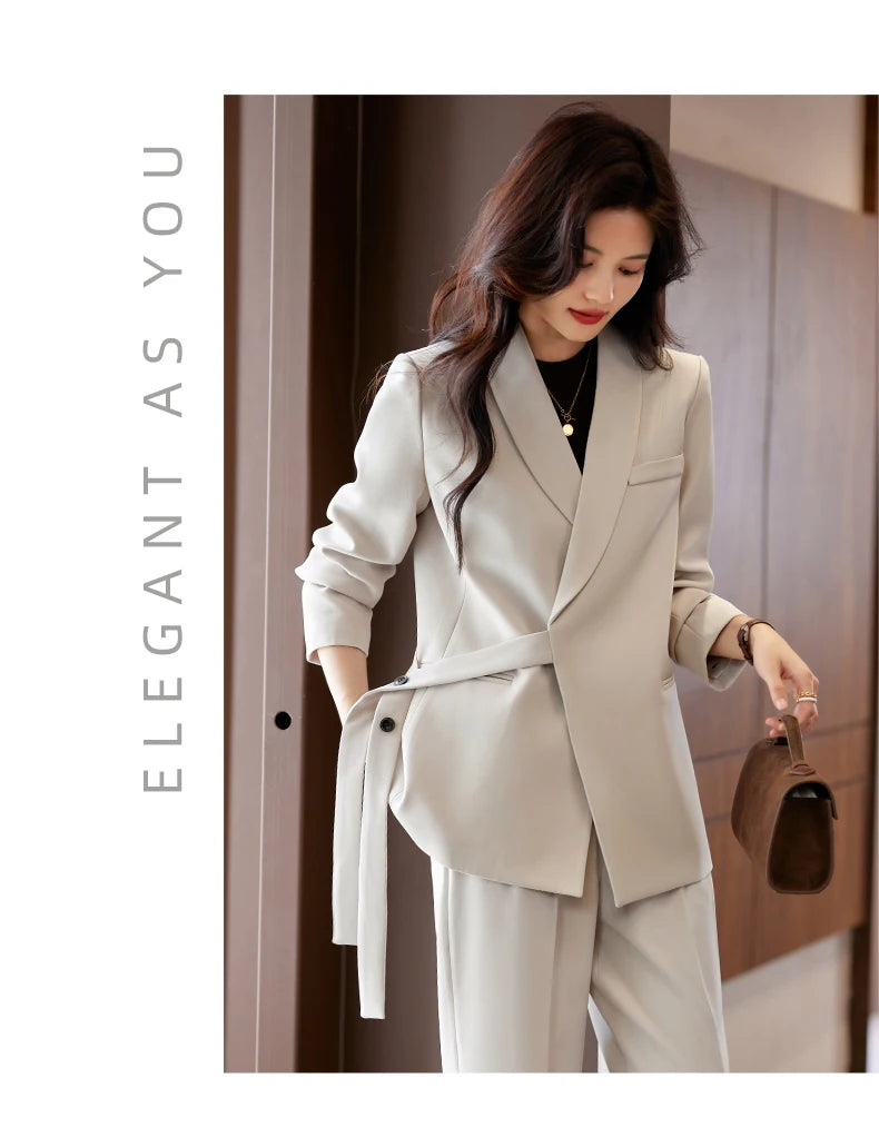 High Quality Fabric Formal Women Business Suits with Pants and Jackets Coat Professional Female Pantsuits Blazers Trousers Set