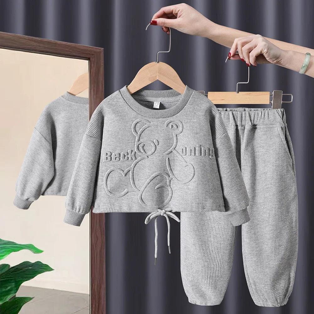 Autumn Girls' Clothes New Suit Children's Autumn Sports Two-piece New Suit Little Girl Baby Casual Sweater Suit Girl Outfit Set