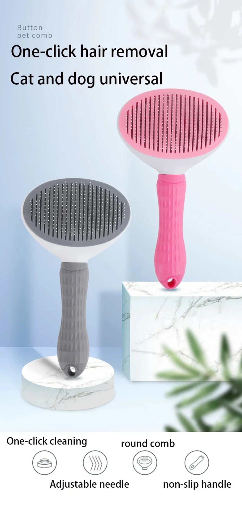 Pet Dog Brush Cat Comb Self Cleaning Pet Hair Remover Brush For Dogs Cats Grooming Tools Pets Dematting Comb Dogs Accessories