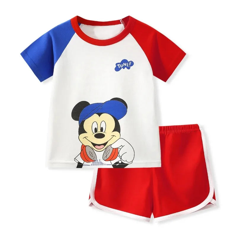 Brand Design 2024 Summer New Baby Clothes Boys Tracksuit Kids Tee+Shorts 2 PC Set Toddler Cartoon Suits Baby Boy Clothes