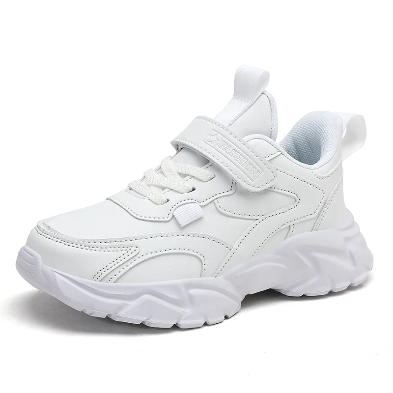 Sport Girl Casual Shoe Leather 5-16Years Boy Tenis Shoe Outdoor Children Running Sneaker Anti Slip Soft Sole Walking Footwear