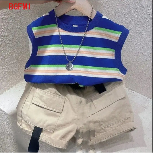 Baby Summer Clothes Casual Newborn Loungewear Boys Toddler  Short Sleeve Tops Shorts 2Pcs Set Cotton Kids Outfits Clothing 1-5Y