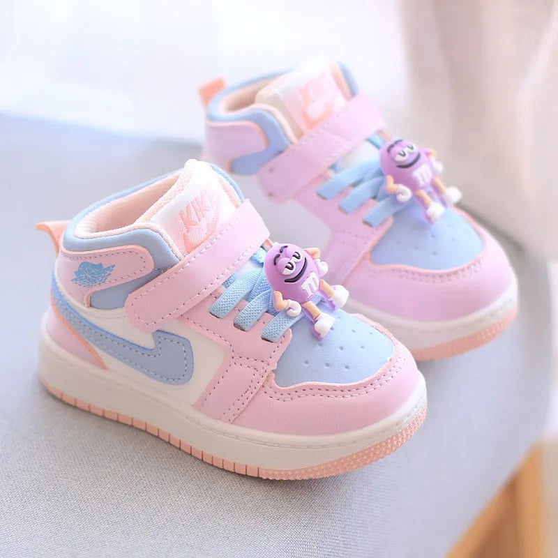 New Baby Girls Sneakers Board Shoes Cartoon Prints Soft Bottom Non-slip Children Casual Walking Shoes Boy Kids Children Shoes