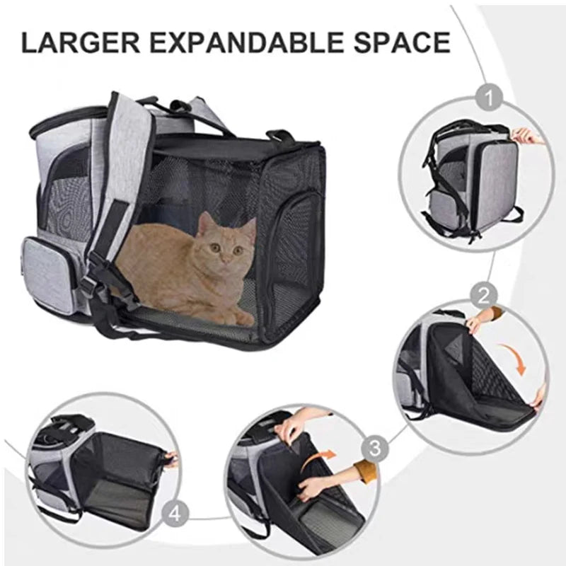 Astronaut Expandable Pet Backpack, Portable, Foldable, Transport, Travel Bag, Breathable Space Capsule, Cat and Dog Carrier