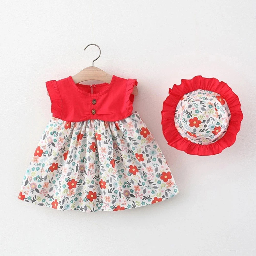 Baby Clothing Sets 2023 Girls Cute Summer Sleeveless Dress Girl 2Pieces Sets Short Pants+Dress Set Stripe Patten for Baby 6-24M