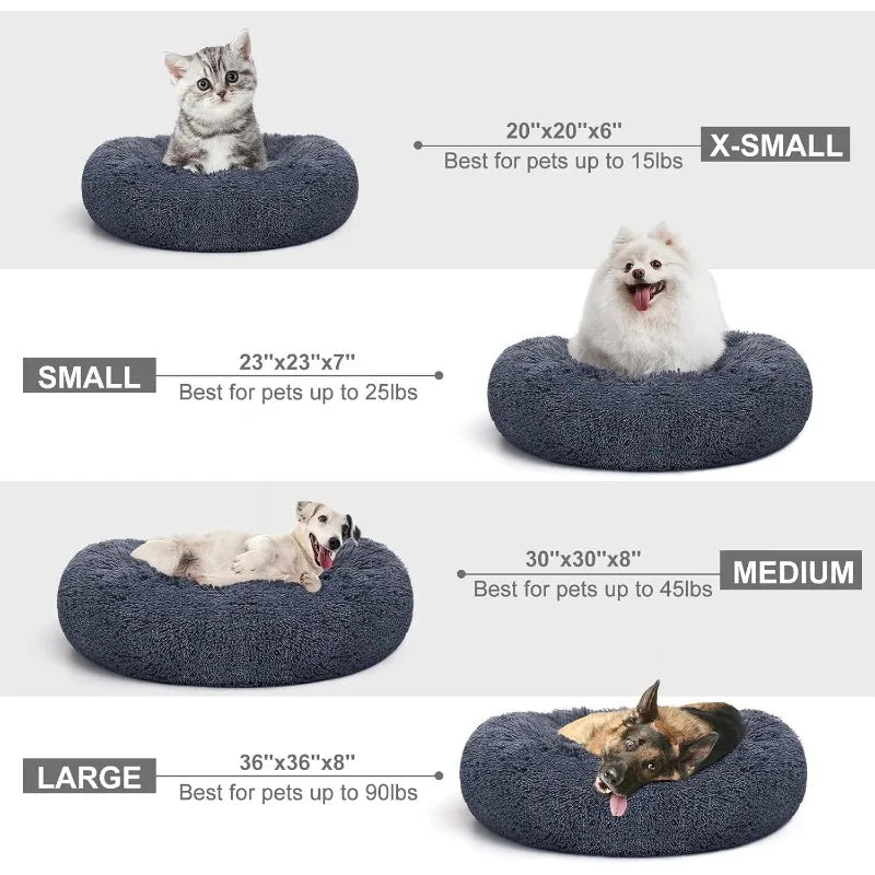 Orthopedic Dog Bed Comfortable Donut Cuddler Round Dog Bed Ultra Soft Washable Dog and Cat Cushion Bed (20''/23''/30'')