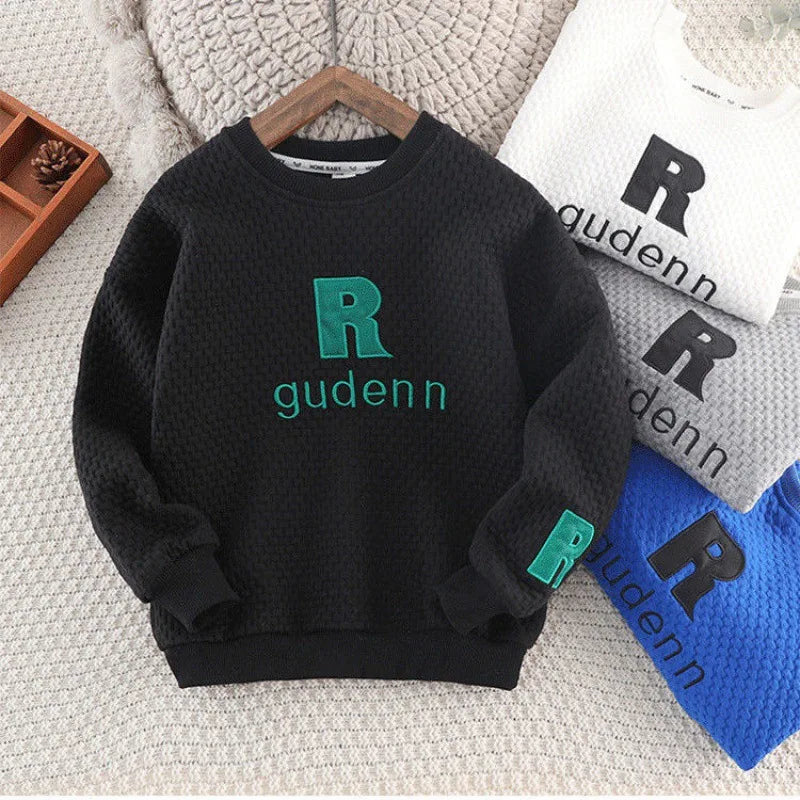 Boys Hoodies Sweatshirts Cotton Tops 2024 Warm Thicken Plus Velvet Winter Autumn Toddler Pullover Baby's Kids Children's T-shirt