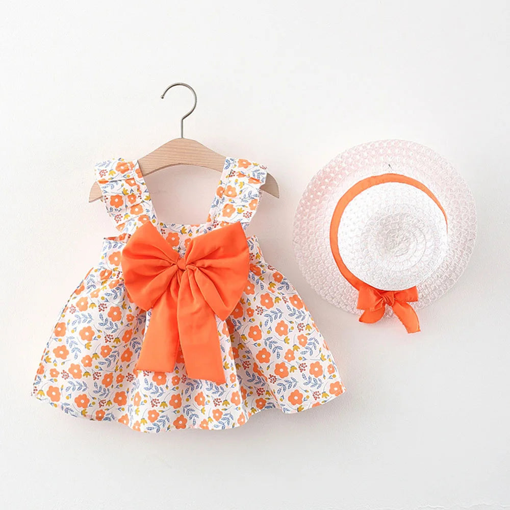 Baby Clothing Sets 2023 Girls Cute Summer Sleeveless Dress Girl 2Pieces Sets Short Pants+Dress Set Stripe Patten for Baby 6-24M